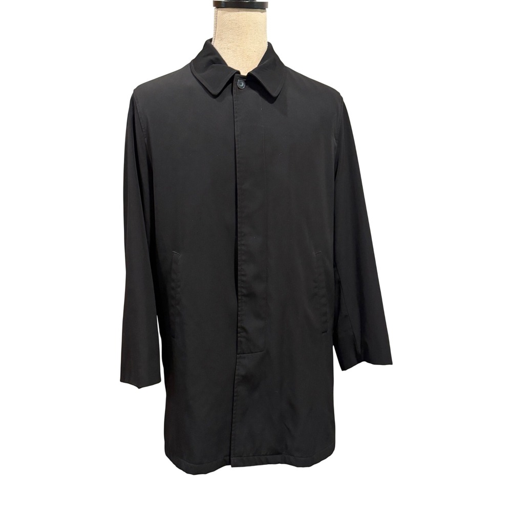 Calvin Klein Mens Black Car Coat Quilted Zip Out Liner Heavy Quality 38R